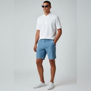 Abercrombie & Fitch Stretch Shorts Chino Casual Blue Mens‎ Size 30